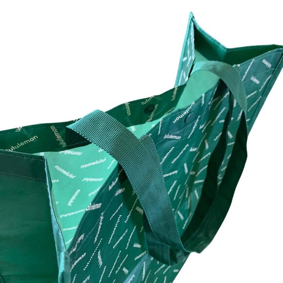 lululemon Green and White Reusable Shopping Bag/Tote  Large - Picture 3 of 9